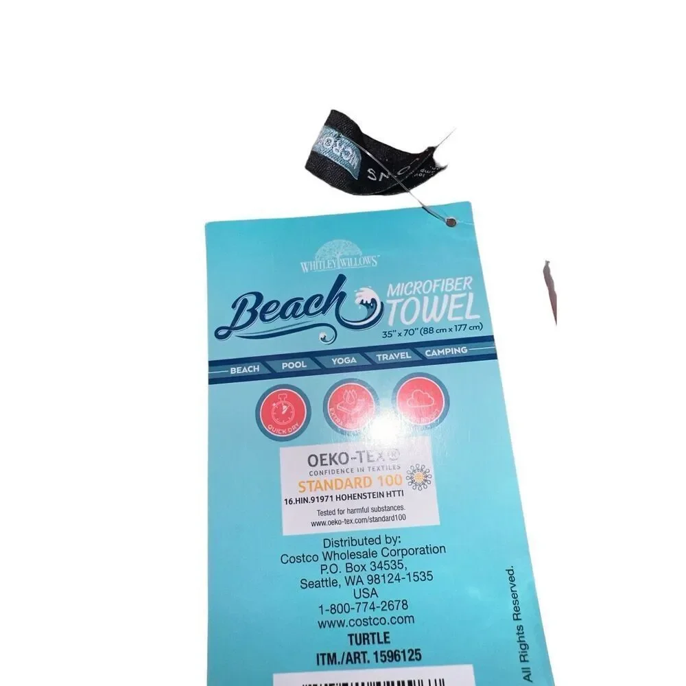 NEW WITH TAGS Microfiber Beach Towels- 35 x70 - Compact, Lightweight, Quick Dry,